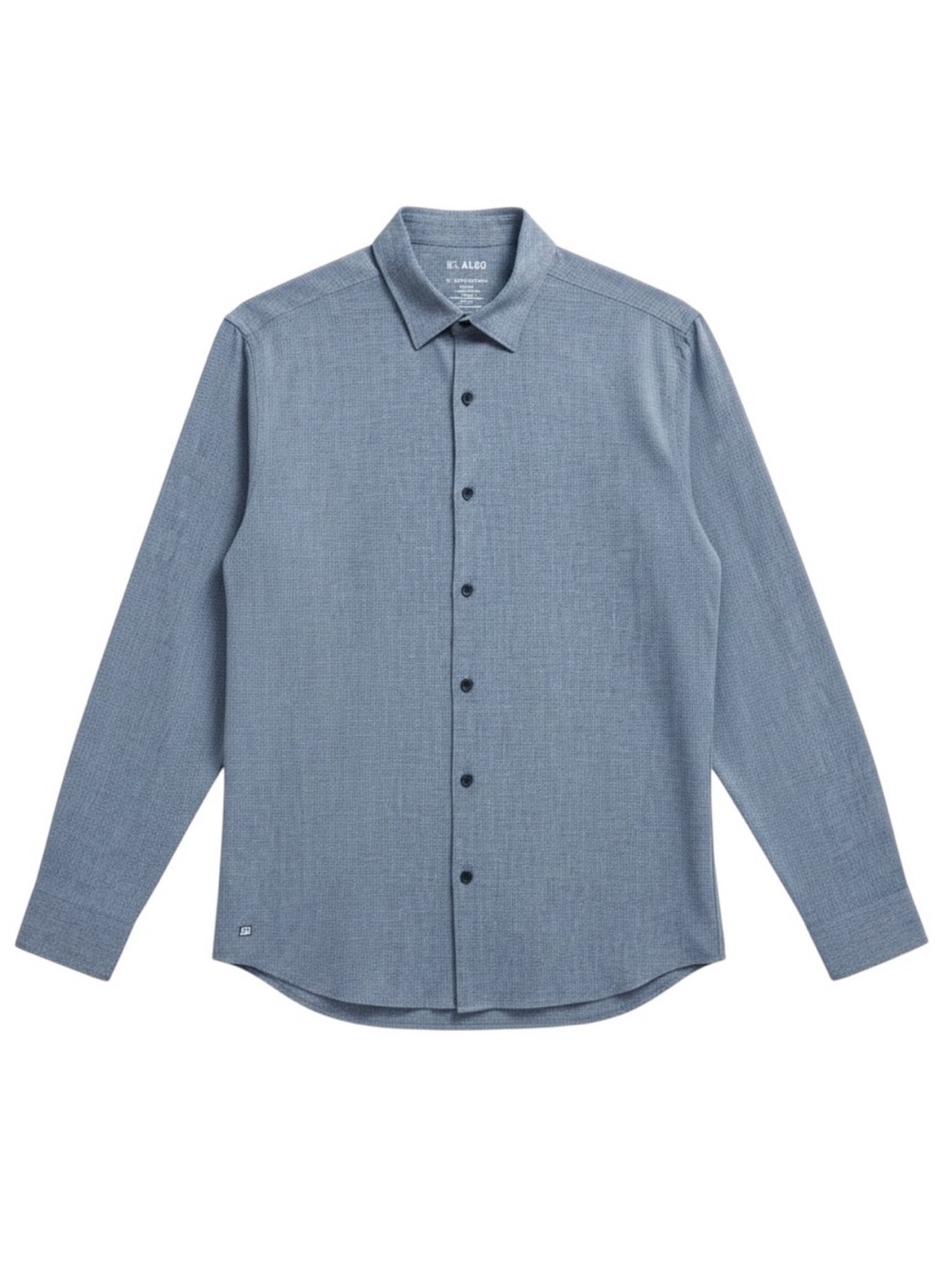 01. ALGO Performance Shirt Mens Bud Gray Mini Check Size Medium UPF 40+